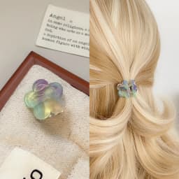 Korean Style Floral Acetate Mini Claw Clip for Women, Sweet Cute Resin Hair Clip, Shark Clip for Thin Hair and Bangs