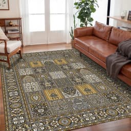 VIKAMA Bohemian Vintage Rug - Stain-Resistant and Easy-Care Floor Mat for Living Rooms and Bedrooms Persian Rug Home Decor