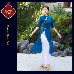 Red National Dance Costume Mesh Outfit Performance Practice Uniform White Net Shirt Square Dancing Traditional Costume Women