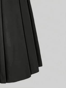 Elegant Solid Color Pleated A-Line Long Skirt, Vintage Style, Flowy Swing Hem, Ideal for Party & Daily Wear