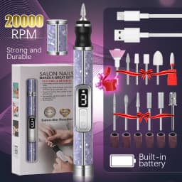YIKOOLIN Electric Nail Drill Set Portable 4 Speeds Professional Manicure Pedicure Kit for Nail Salon Exfoliation Polishing