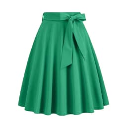 Women Retro Vintage Midi Long Skirt Solid Elegant Faldas High Waist A Line 50s Swing Skirts