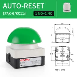 ENMG 1NO Foot/Hand Clapper Switch IP65 EFAK Mushroom Head Emergency Stop Push Button Switch Self-Locking Self-Resetting Anti-Sho