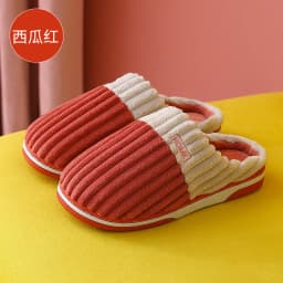 Shevalues Fur Plush Men Slippers Warm Fluffy House Slippers Men Winter Cotton Slippers Outdoor Anti-slip Fashion Fuzzy Slippers