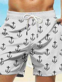 Anchors Pattern Men's Beach Shorts Summer Swim Trunks 3D Printed Women Men Casual Oversized Loose Sport Short Pants