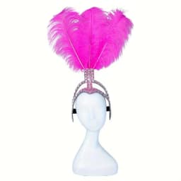 Carnival Headpiece Adorned with Rhinestones And Detachable DIY Feathers Featuring Stage Performances And Adjustable in Size