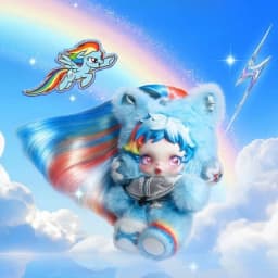 POP MART SKULLPANDA x My Little Pony Series Plush Doll Pendant Genuine Blind Box Mystery Box Guess Bag Toys Cute Anime Figure