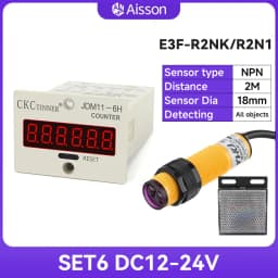 JDM11-6H 6 Digit Electronic Digital Counter Display Hall Sensor Proximity Photoelectric Switch NPN DC12-24V AC110-220V