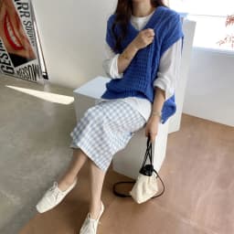 High Waist Plaid Split Midi Skirt Women's Cotton Linen Wrap around Skirt Korean Sle Commute One Step Skirt