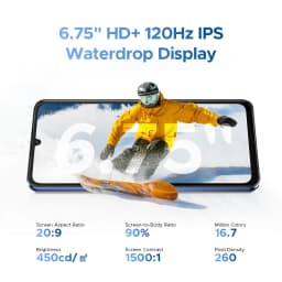 DOOGEE Note 59 5G Smartphone Android 15 NFC Cellphone 6.75" Screen 32GB (8+24) 128GB Unisoc T820 6250mAh Battery Mobile Phone