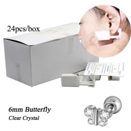 24pcs/Box Disposable Ear Piercing Gun Safe Ball Clasps Mini Daisy Crown Earring Piercer Machine Tool For Adult Kids Wholesale