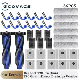 For Ecovacs Deebot T90 Pro Omni/T90 Omni Robot Vacuum Cleaner Parts Main Roller Side Brush Filter Mop Cloth Dust Bag Accessories