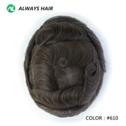 Invisible Hairline Hair System Unit for Men 0.03-0.04mm Super Thin Base Toupee Indian Human Hair Mens' Topper Wig
