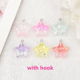 18Pcs 23*23mm Star Charms Resin Cabochons Flatback Colorful Candy For DIY Jewelry Making Hair Accessories