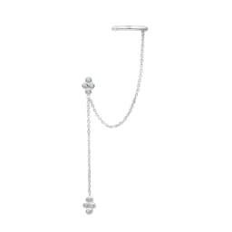 Stainless Steel Gold Color Chain Dangle Drop Earrings for Women Zirconia Pendant Clip Earring Vacation Party Jewelry Accessories