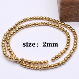 Plated Genuine Gold Color Retention AAA+ Natural Hematite Stone Spacer Loose Beads For Jewelry Making Diy Bracelets Finding