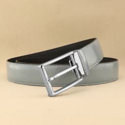 Designer Pin Buckle Gray Genuine Leather Men Belt Famous Brand Fashion Light Luxury Strap Casual Young Cowboy Ceinture Homme