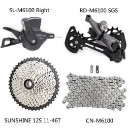 Shimano Deore M6100 1x12 Groupset M6100 Derailleurs MTB Mountain Bike 12S Shift Lever Chain Sunshine HG Cassette 52T 50T 46T 12V