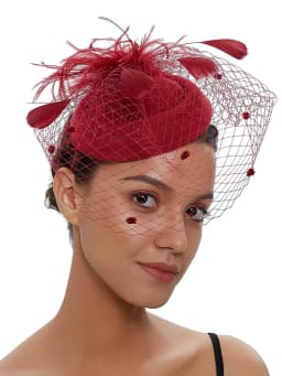 Mesh Fascinator Hats Spring Wave Point Decor Floral Hair Feather Fascinator Hats Luxury Accessories Wedding Cocktail Women