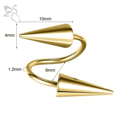 ZS 1 PC 16G Stainless Steel Twisted Nose Ring For Men Women Cone Spike Spiral Helix Cartilage Rings Lip Eyebrow Piercing Jewelry