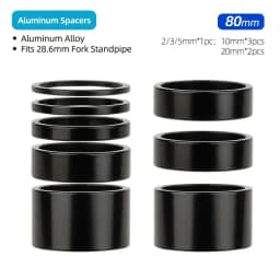 Aluminum Spacer 1-1/8" 28.6mm Bicycle Front Fork Standpipe Headset Stem Alloy Washer Multi-size Height Handlebar Rise-up Adjust