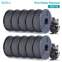 SUNLU 10Roll PLA Matte Filament 1.75mm 1kg Spool (2.2lbs) Smooth Matte Finish Neatly Wound Filament Fit Most FDM Printer