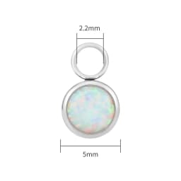 Right Grand ASTM F136 Titanium Opal Moonstone Earring Charm for Huggie Hoop Helix Cartilage Clicker Earlobe Piercing Jewelry