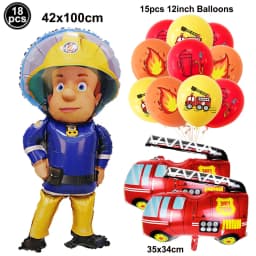 Jumbo Fireman Sam Balloons Fire Truck Foil Ballons Firefighter Themed Birthday Party Decortions Baby Shower Fire Engine Ballons