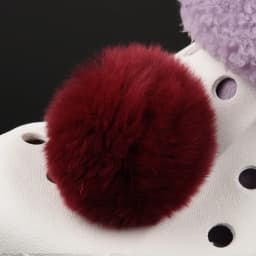 Single Sale Real Fur Pompom Fluffy Shoe Charms Multi-color Plush Ball Shoes Accessories Boys Girls Garden Sandals Decorations
