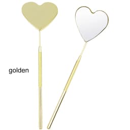 1pcs Heart Shape Eyelash Extension Mirror Magnify Long Hand Mirror For Checking False Lash Tech Supplies Accessories Makeup Tool