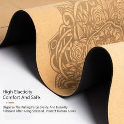 4mm Natural Cork TPE Printed Yoga Mat Non-slip Esterilla Yoga Sweat-absorbing Home Fitness Pad Gymnastics Pilates Mats With Bag
