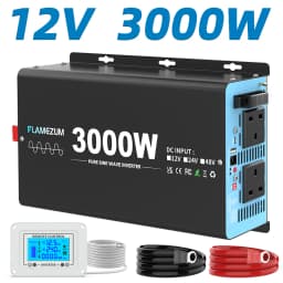 U.K Plug Pure Sine Wave Power Inverter 3000W 6000W DC 12V To AC 240V Solar Panel Car RV Camping LCD Display Remote Control