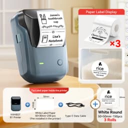 Niimbot B1 Wireless Thermal Label Printer Food Tag Barcode Price Small Business 20-50mm Print Width Label Machine for Home