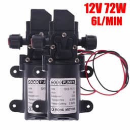 72W 12V Water Pump High Pressure Diaphragm Self-priming (No Pressure Switch) 7 160PSI 6L/Min RV Caravan