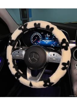 Winter Car Steering Wheel Cover Plush Warm Lint Fashion Cute Product Interior Accessories for Woman Girls Female Driver