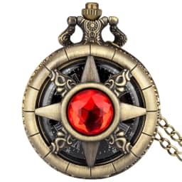 Hollow Sun Rhinestone Decorated Chic Bronze Quartz Pocket Watch Men Women Black Starry Roman Numerals Fob Chain Pendant Clock