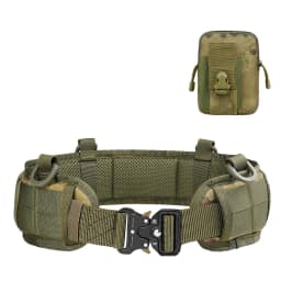 JSJM Tactical Belt Adjustable Belt Outdoor Work Men Belt Combat CS Hunting Paintball Padded Waist Belts Pocket