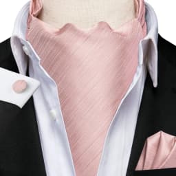Men's Ascots Fashion Luxury Solid Plaid Check Dot Cravat Set with Cufflinks and Handkerchiefs for Daily Casual Outing