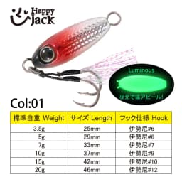 HappyJack Rockfishing Slow Drop Micro Cast Metal Jig 3.5G 5G 7G 10G 15G 20G Micro Jig Shore Casting Jigging Spoon Saltwater JIG