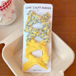2026 4PCS/Set Kids Hair Clips Gingham Floral Bow Hair Barrettes No Hurt Hair Non Slip Soft Fabric Toddler Girls Accessories Gift