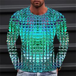 Men's T shirt Tee Graphic Gradient Crew Neck Clothing Apparel 3D Print Outdoor Daily Long Sleeve Print Fashion Designer Vintage