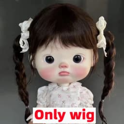 Blyth doll wig soft wavy curving air bangs Long hair Short hair High Ponytail for Big Size Head Doll DianDian Wig 9-10 inch