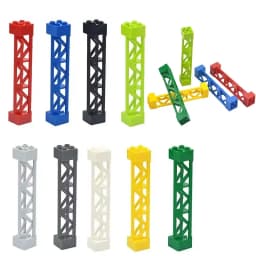 Building Block Part 10Pcs MOC Pillars Bricks 2X2X10 Support Baseplate Bridge Pillar Girder Bracket Column Toys Compatible 95347