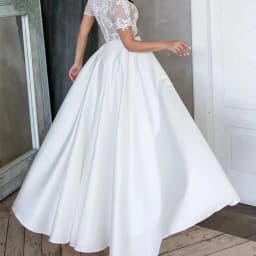 Satin High Side Slit Detachable Train Wedding Removable Skirt for Dresses Sexy Bridal Party Prom Overskirt