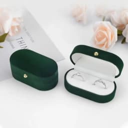 High-grade Double Slot Ring Box Jewelry Box for Wedding Proposal Engagement Ring Gift Storage Velvet Jewelry Organizer Box