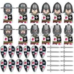Crusader Knights Roman Warriors Middle Ages Medieval Europe Military Building Blocks Figures Castle Kingdom King Legion Set