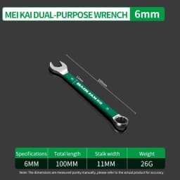BaoLian Durable Wrench 8-30mm Plum Blossoms Open Combination Wrench Two-Way Double Fast Wrench Auto Repair Tools