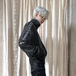 Men's Punk Heavy Washed Vintage Printed Patchwork Subculture Silhouette Sweatshirt