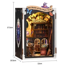 DIY Book Nook Kit Wooden Doll House 3D Puzzle Assembly Toy Home Bookend Bookshelf Insert With Furniture Toys For Christmas Gift