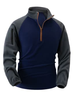 Men's New Stand-up Collar Half-zipper Long-sleeved Arm Zipper Pocket Tactical Sweater Pullover Training Uniform